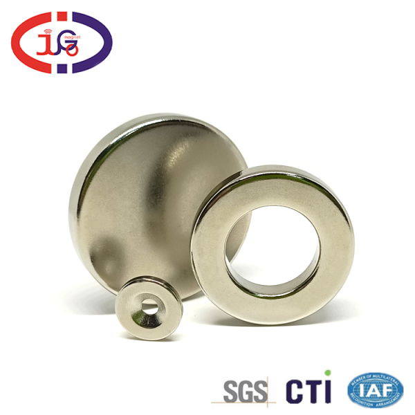 东莞磁铁厂家 圆形磁铁 强磁 加工定制  N42 通孔 沉头孔打孔磁铁